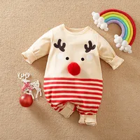 Christmas Cute Party Dress Up Newborn Clothes Cotton Comfortable 0-18 Boys And Girls Spring And Autumn Long Sleeve Baby Jumpsuit 1