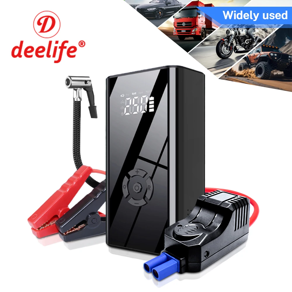 Car Jump Starter Deelife Multi-Function Air Compressor Power Bank Portable Charger For 12V Cars