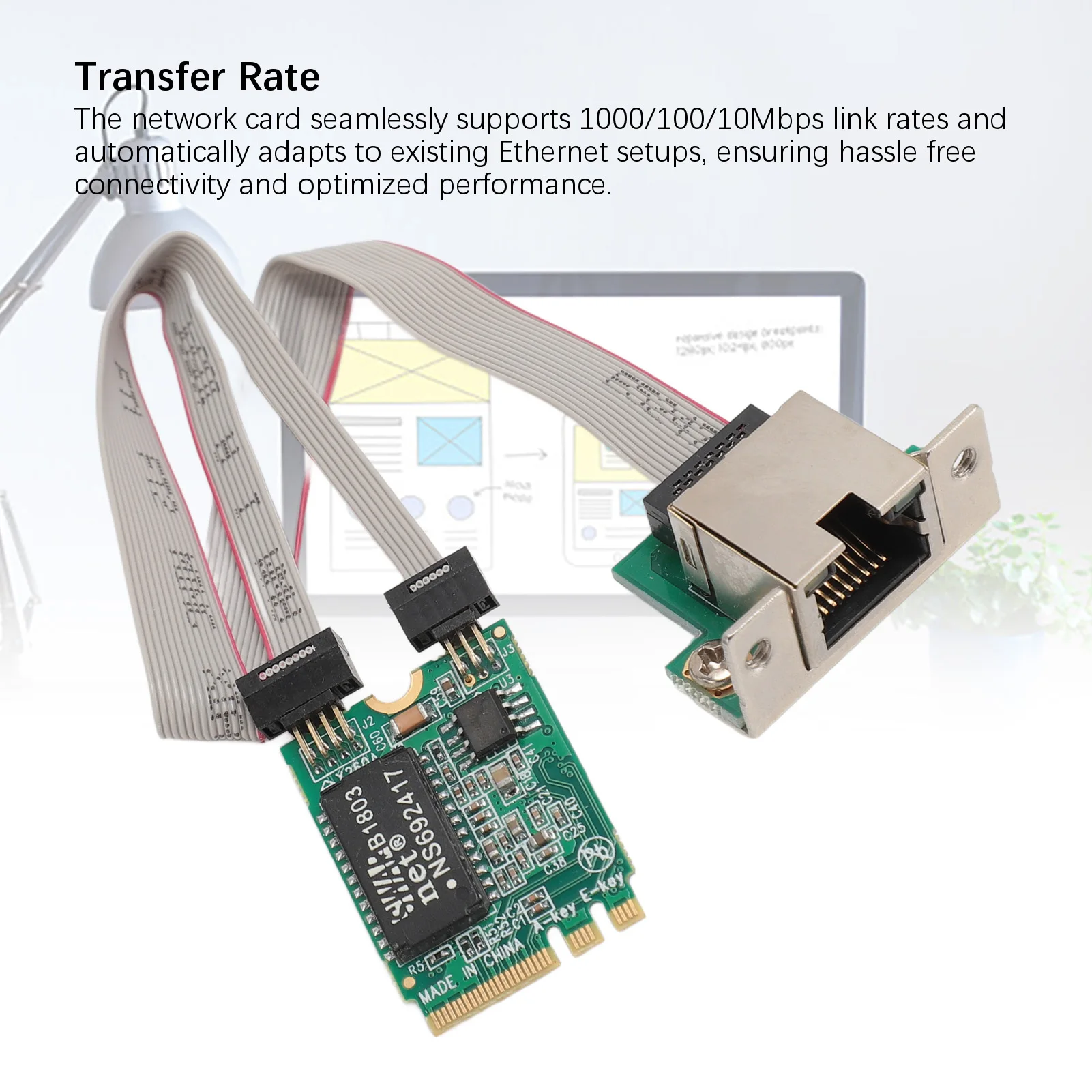 Single Port Network Card M.2 A+E Bent Pin Gigabit Ethernet RJ45 Server I210AT Chip