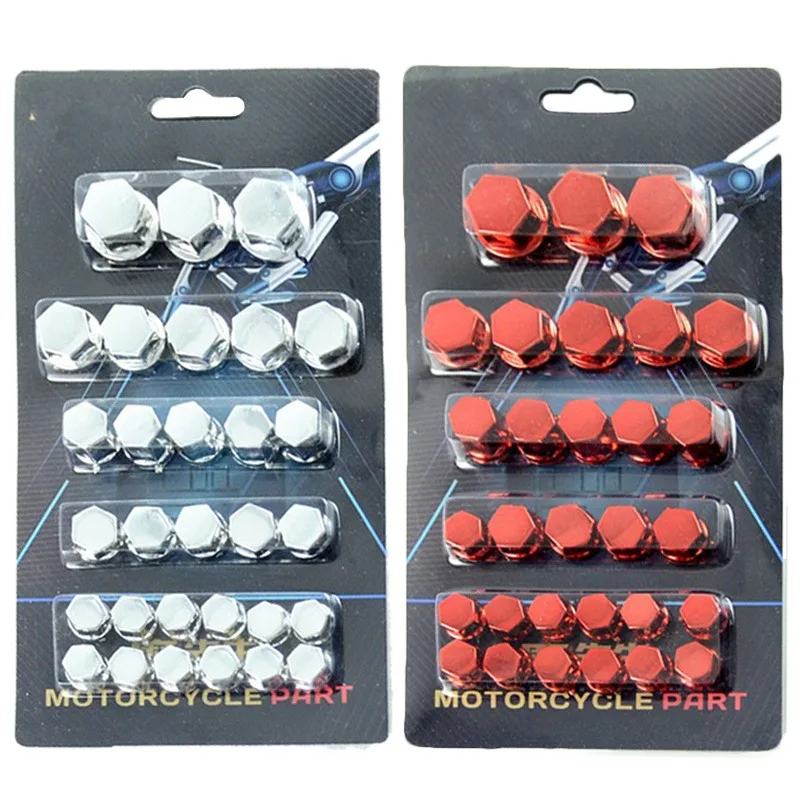 30pcs Motorcycle Screw Decoration Cover Plating Cap For Car Motor Scooters Electric Colored Nut Cover Motorcycle Accessories