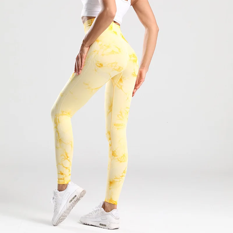 Tie Dye Seamless Gym Leggings Women Push Up Women Mallas Sports Fitness Contour Yoga Running Pants Elastic Leggins 5