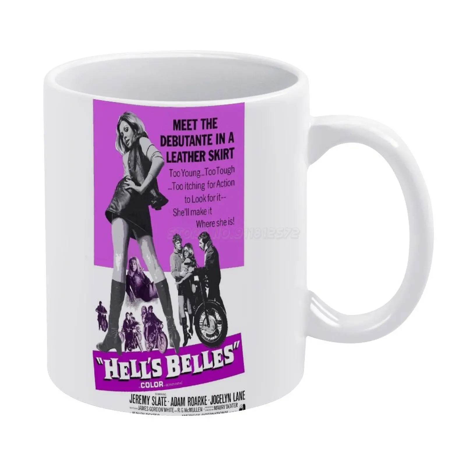 

Кружка Hell's белого цвета, 11 унций, забавные керамические чашки для кофе и чая, молочные чашки, винтажный кинотеатр, винтажные фильмы, ретро