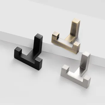 SARIHOSY Gancio da parete Ganci appendiabiti 5 pezzi Nero opaco Doppi ganci per ingresso Cucina Bagno Gancio resistente Accessori da bagno 1