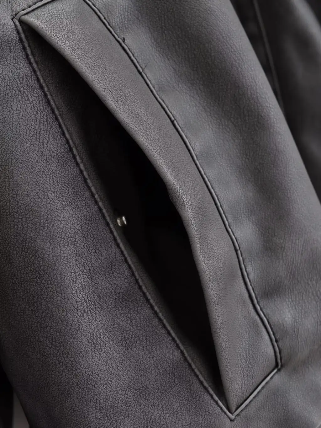 Women's Bombers Jackets Pu Coat Solid Outwear Casual Loose Coat Faux Leather inszaarfLong Sleeve Top Fashion Vintage Woman Coat