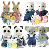 1:12  Forest Animal Family Mini  Rabbit Bear Panda doll girl play house doll setForest Family Villa Furniture Set Toys 1