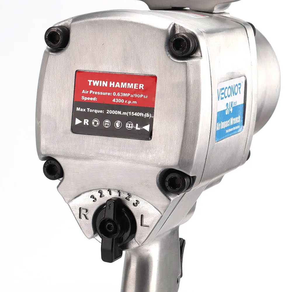 ORAZIO Air Impact Wrench 3/4" Twin Hammer 1000Nm Garage Car Truck Wheel Tyre Bolts Removal Installation Pneumatic Tool (Budget) 212222 - View #4