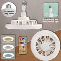 2 In 1 Ceiling Fan Lamps 3 Speeds Adjustable E27 Base Infinitely Dimmable for Living Room Bedroom Study LED Decorative Light 1
