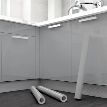 Adesivo autoadesivo altamente lucido Carta da parati impermeabile a prova di olio in stile moderno per la ristrutturazione del controsoffitto dell'armadio da tavolo da cucina 1