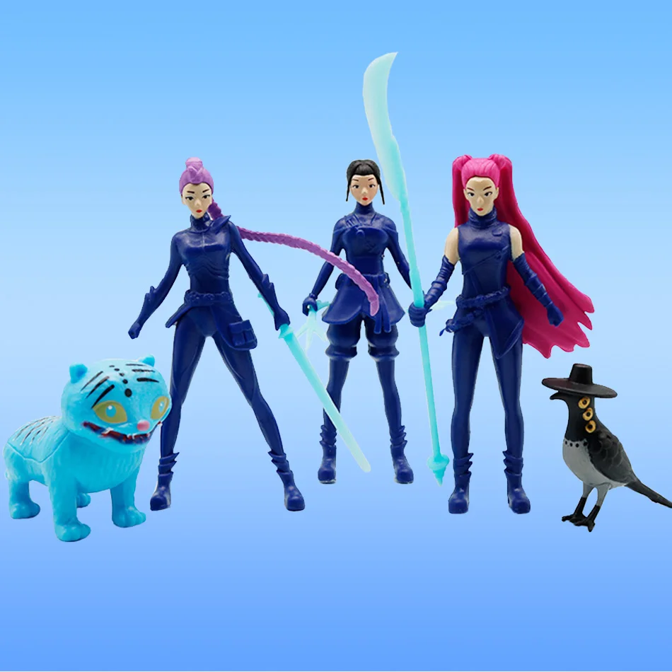 Korean Pop Demon Mini Figuren Set - Rumi, Mira, Zoey, 6 Stuks, 11 Cm, PVC, Verzamelobject En Cake Topper