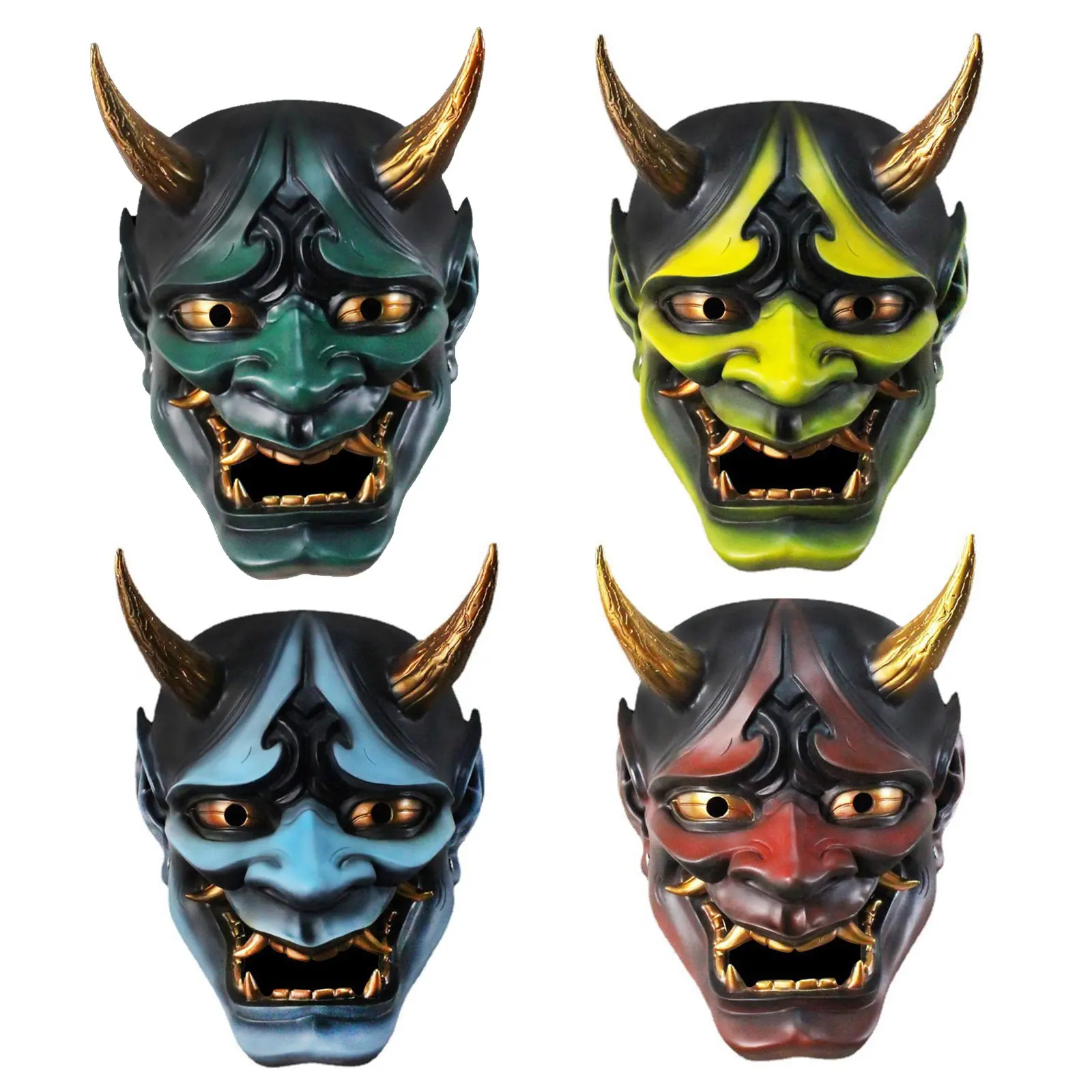 Maschera Cosplay giapponese Oni Samurai maschera fantasma in lattice a  testa piena di Halloween per uomo maschera Samurai spaventosa fredda  Mascara Masquerade divertente - AliExpress