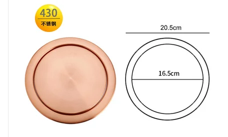 사각형 주방 상단 임베디드 커버, 304 스테인리스 스틸 커버, 쓰레기통 커버, 라운드 플랩 스윙 커버, 20cm