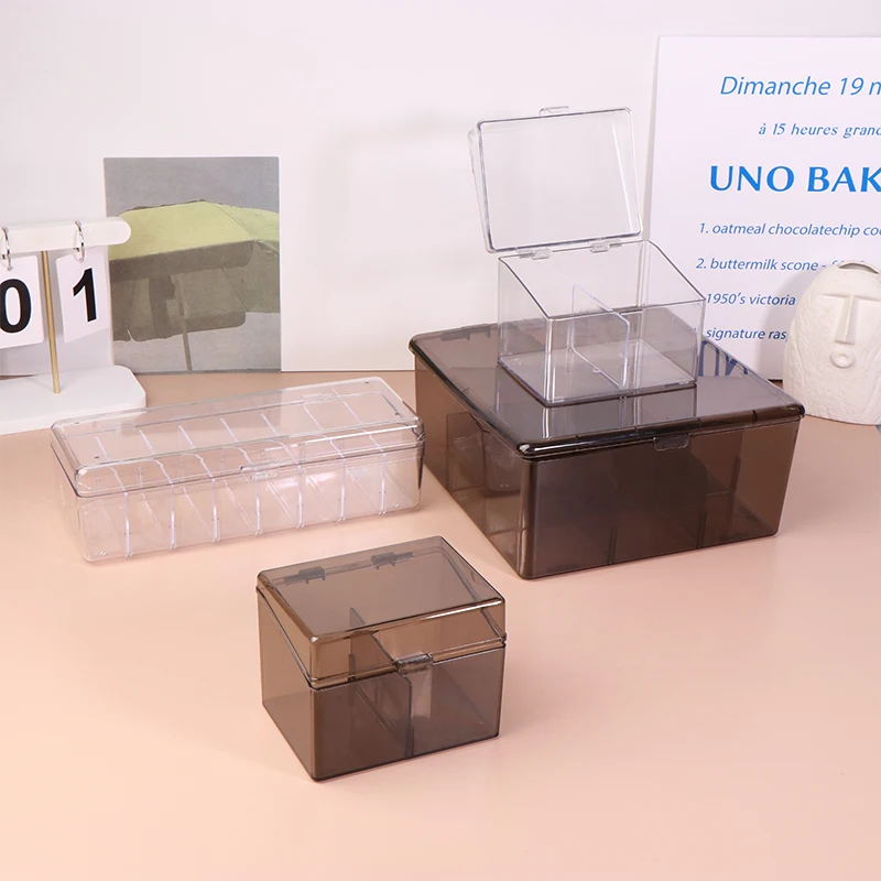 2/8/9grid Kpop Photocard Storage Box Transparent Acrylic Photo Card Organizer Compartment Flip Box Card Case Protector Container 3