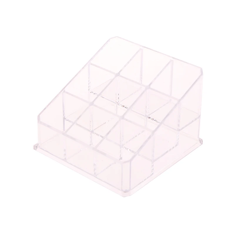 Clear 9 Grids Lipstick Stand Case Makeup Organizer Storage Box Lipstick Display Stand Holder Cosmetic Jewelry Organizer Box 6