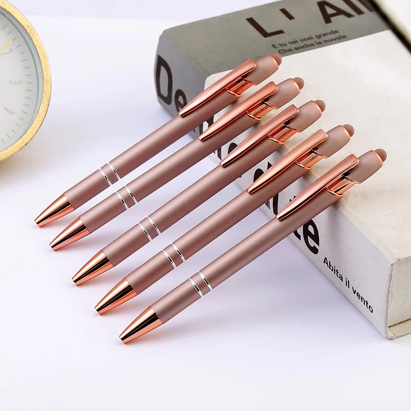 

50Pcs Rose Gold Ballpoint Pens Push Action Metal Ballpoint Pens Gifts School Gifts Stationery Teachers Office Writing Supplies