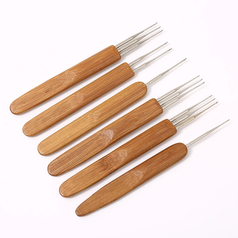 0.5mm/0.75mm 대나무 크로셰 뜨개질 바늘 후크 드레드락 크로셰 후크 뜨개질 바늘 헤어 드레드락 도구 브레이드 공예용