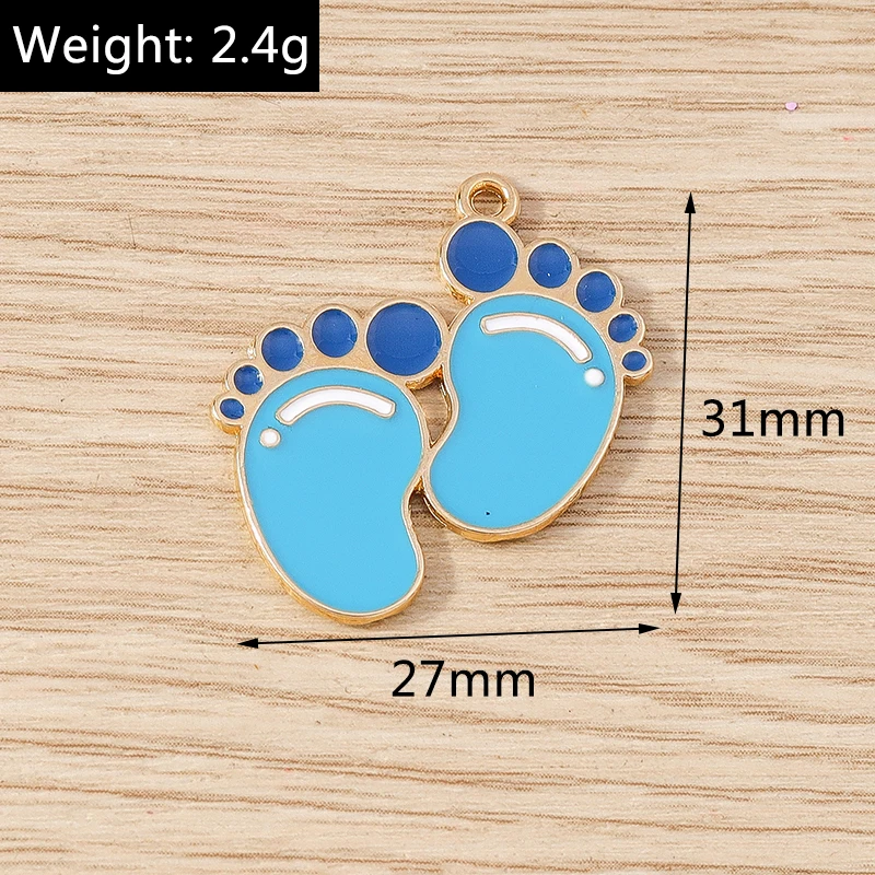 Tusember 10 Stück neue Baby-Kleidungsanhänger, Baby-Fußabdrücke, Socken, Lätzchen, Flaschenanhänger für Ohrringe, Armbänder, Schmuckherstellung – Detail 10