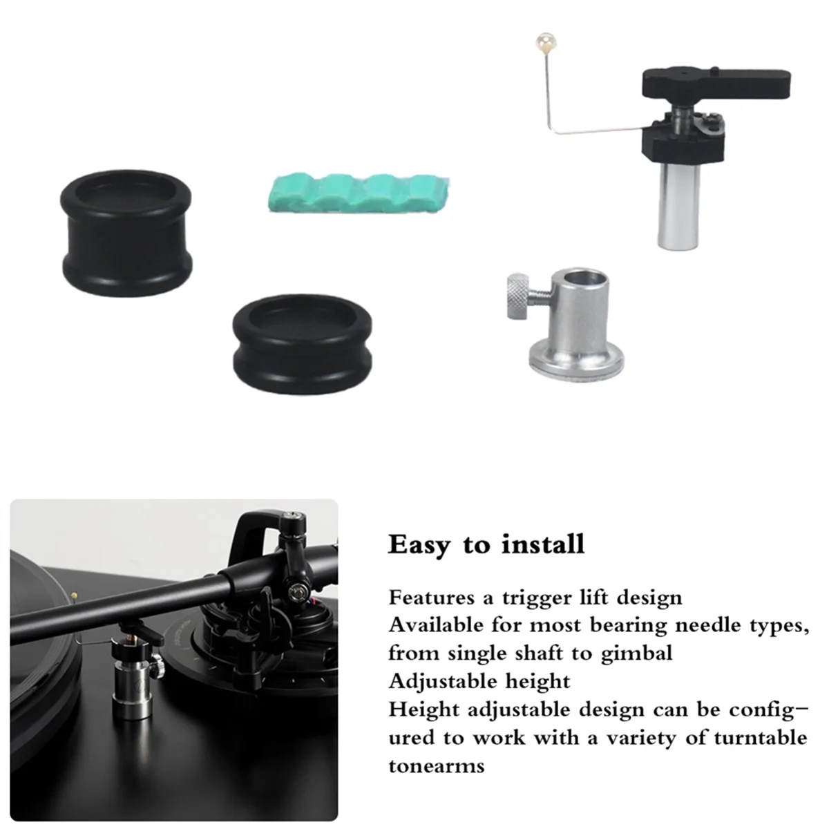 ABIY-Tonearm Arm Lifter High End Tonearm Raiser Suitable for LP Turntable Disc Vinyl Record Player Accessories