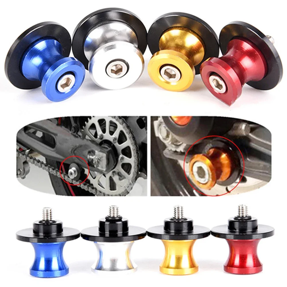 6mm 8mm 10mm Aluminum Motorcycle Stand Swingarm Spools Slider Stand Screw Swingarm Scooter Motorcycle Accessories 2PCS motorcycle stand