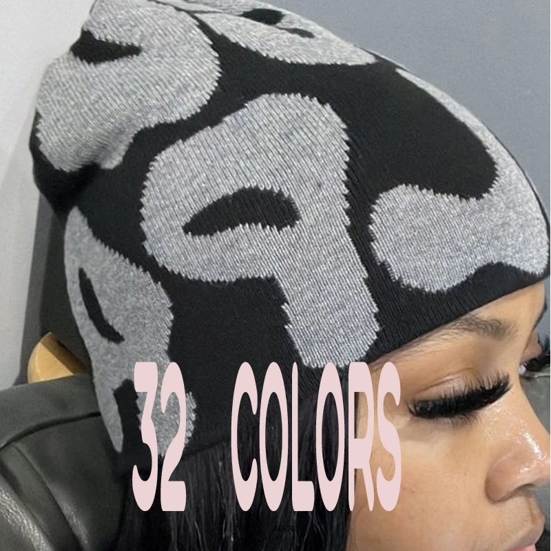 32Color Mea Culpas Beanie Knitted hat Bonnet Y2k Beanies Mea