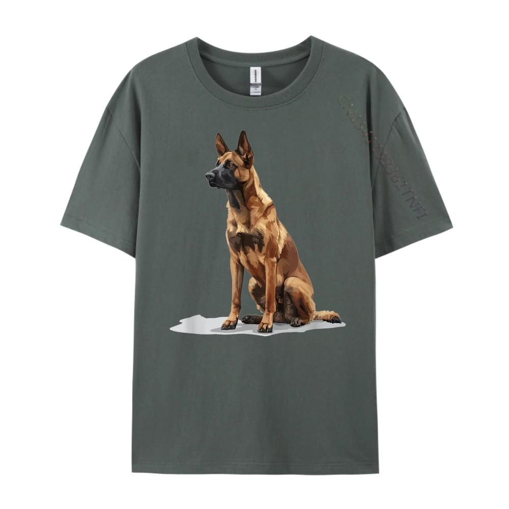 Belgian Malinois Dog Breed Graphic Tees Newest Crewneck Classic Short Sleeve Cotton Fabric Men T Shirt Geek Tee Shirts Belgian Malinois Dog Breed Graphic carbon