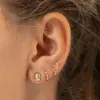 Shevalues Women 3 Pairs Small Earrings Lady Classic 14K Gold Hoop Fashion Tiny Huggie Hoop Earrings Set Hypoallergenic Earring 5