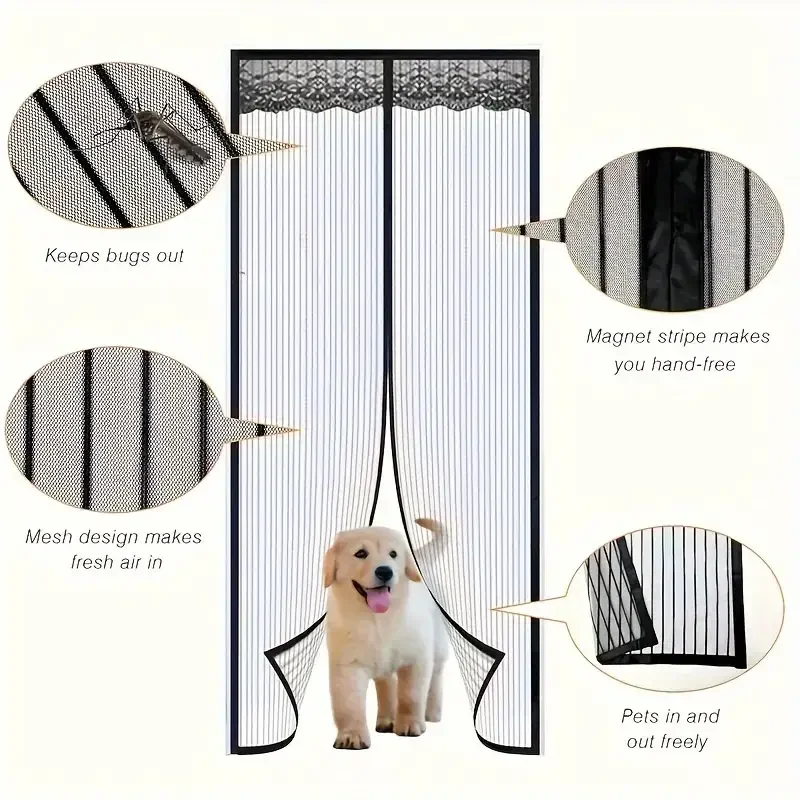 100x210CM Magnetic Door Curtain Net Door Anti Mosquito Insect Fly Bug Curtains Automatic Closing