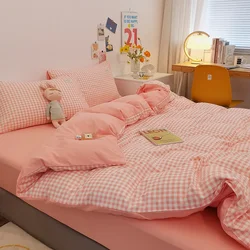 Fashion Striped Grid Printed Breathable Bedding Set - 1.5m 4pcs set B (7)