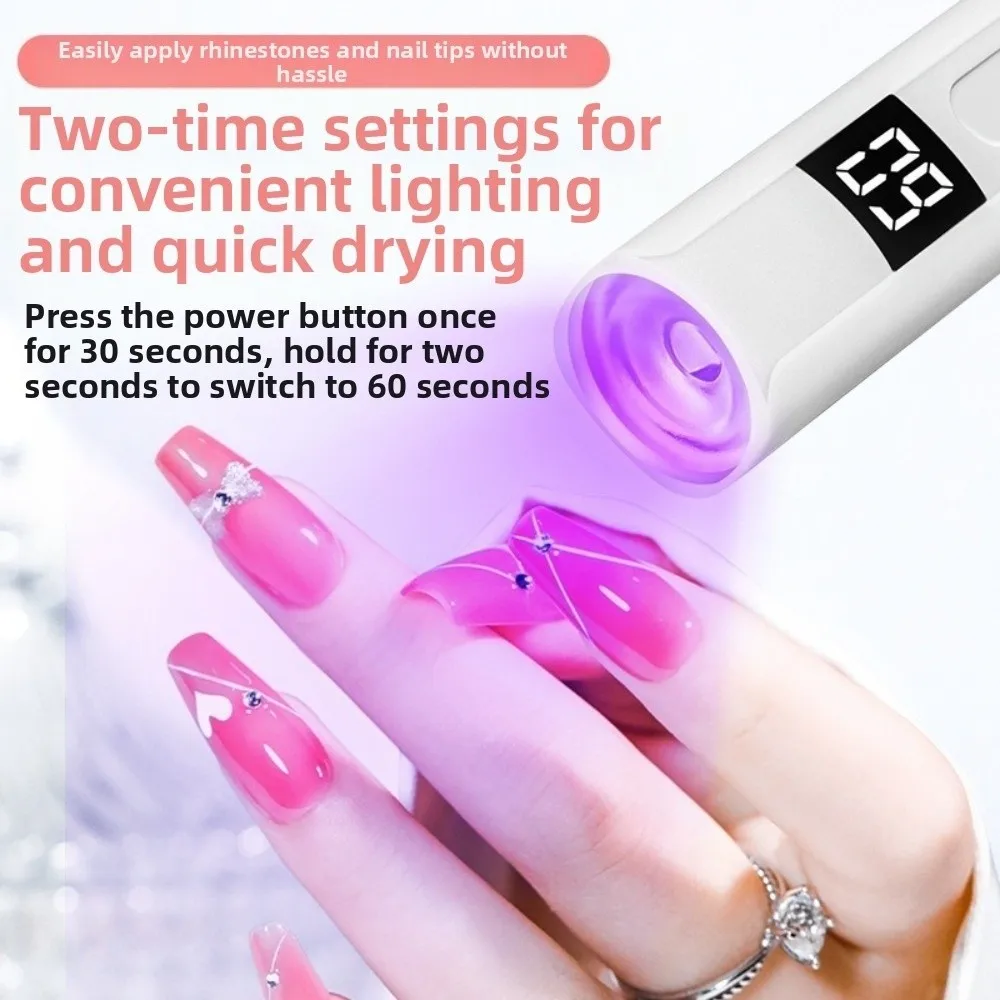 Rechargeable LED UV Nail Lamp Digital Display With Timing Function UV Curing Lamp Quick Drying LED Nail Dryer Pen