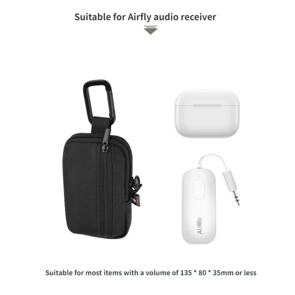 Portable Storage Bag Carrying Case For Airfly Audio Transmitter Receiver And Bluetooth Earbuds Charging Case