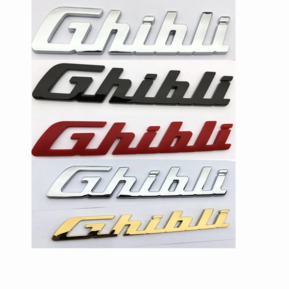Automicks 3D Trunk Fender Logo Lettera Badge Adesivi Adesivo Coda Laterale Logo Per Maserati Ghibli Logo Style Accessori