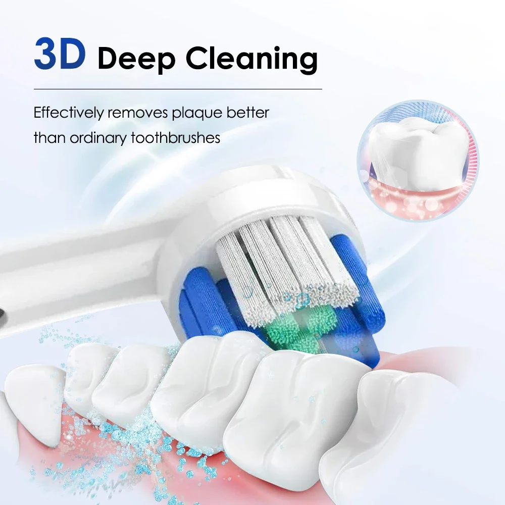 Rotating Electric Toothbrush Set for Adult Teeth Whitening Teeth Brushes 3D Round Head Soft Brush Type-C Electric Toothbrush