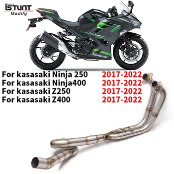 For Kawasaki Z400 Z250 Ninja 400 250 2017 - 2022 Exhaust System Motorcycle Header Link Pipe Slip On 50.8 MM Muffler Escape Moto