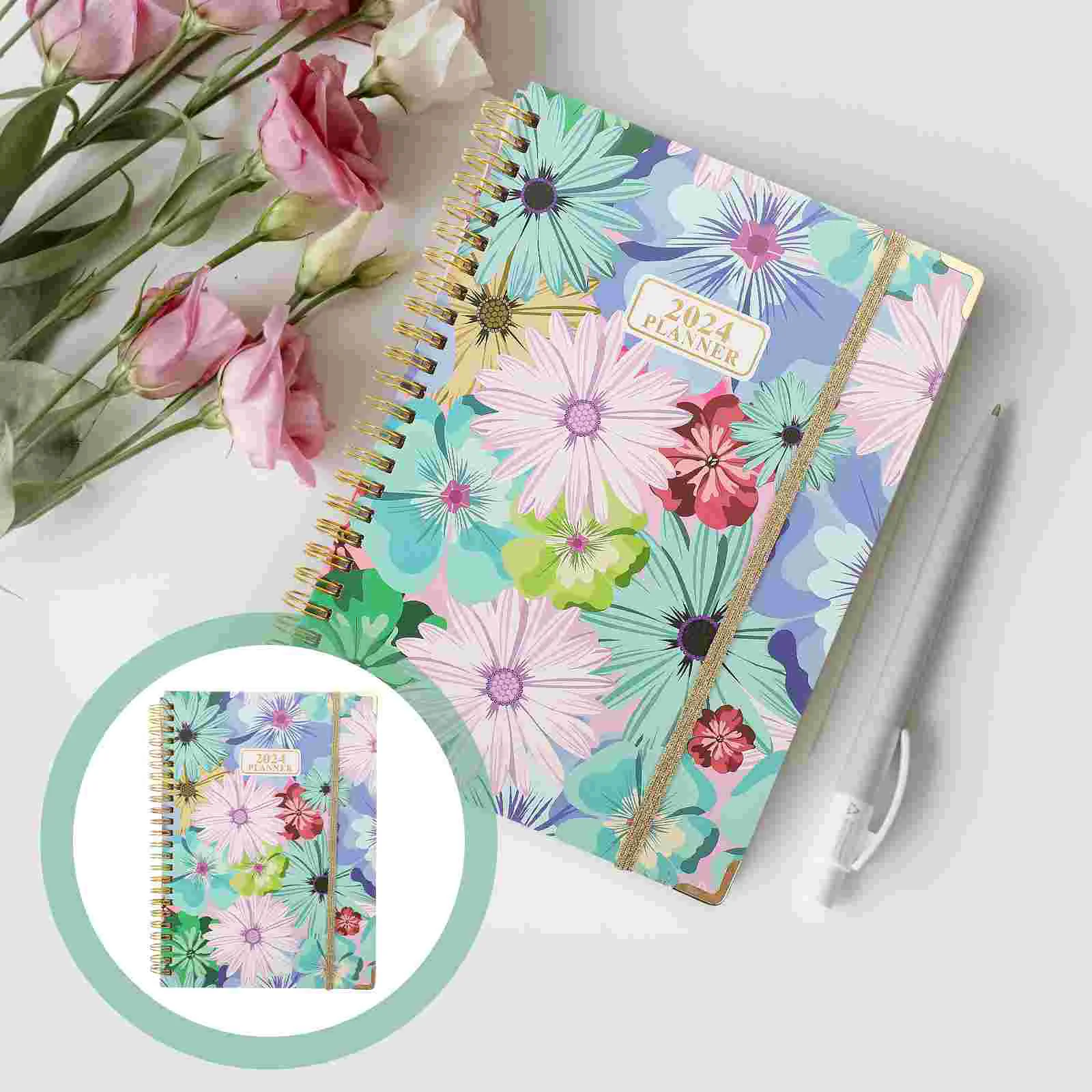 

2024 Planner Notebook Calendar Schedule Notepad Spiral Binding Note Book Productivity Organizer