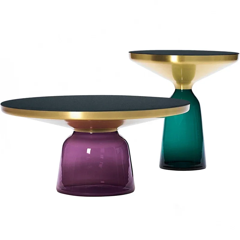

Glass Coffee Table Compartment Vintage Storage Modern Designer Side Small Aesthetic Couchtische Round Accessories