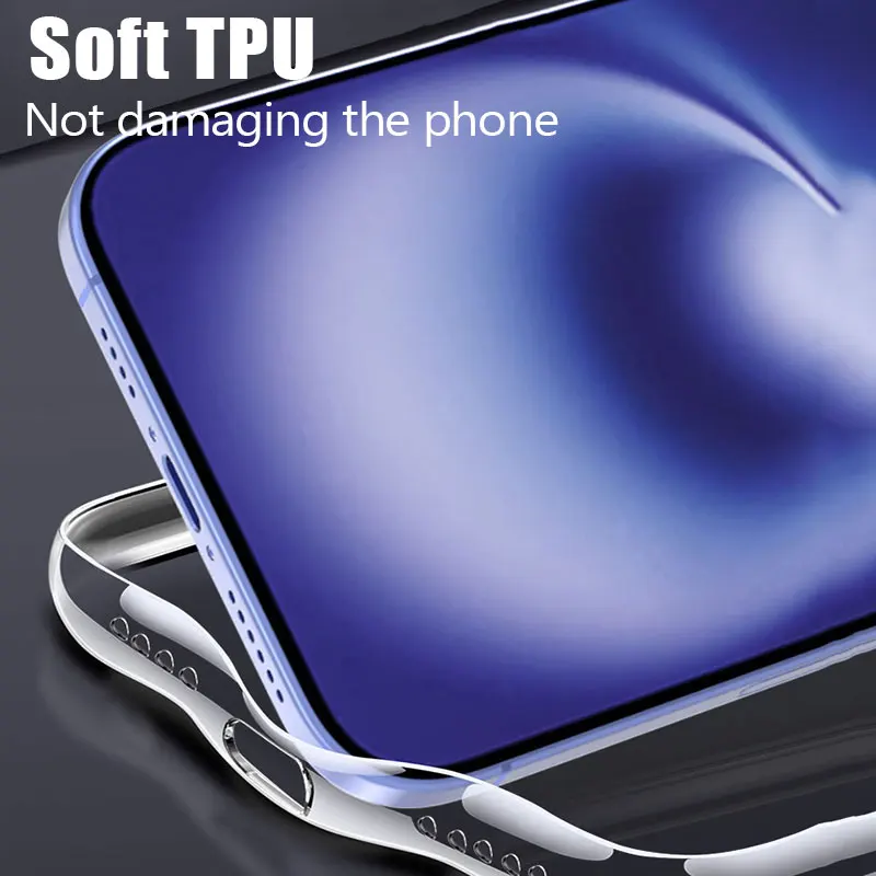 iPhone 16 Pro 15 14 13 12 Mini 11 Pro XS Max XR X SE 2020 투명 소프트 뒷면 커버 케이스 용 초박형 실리콘 케이스