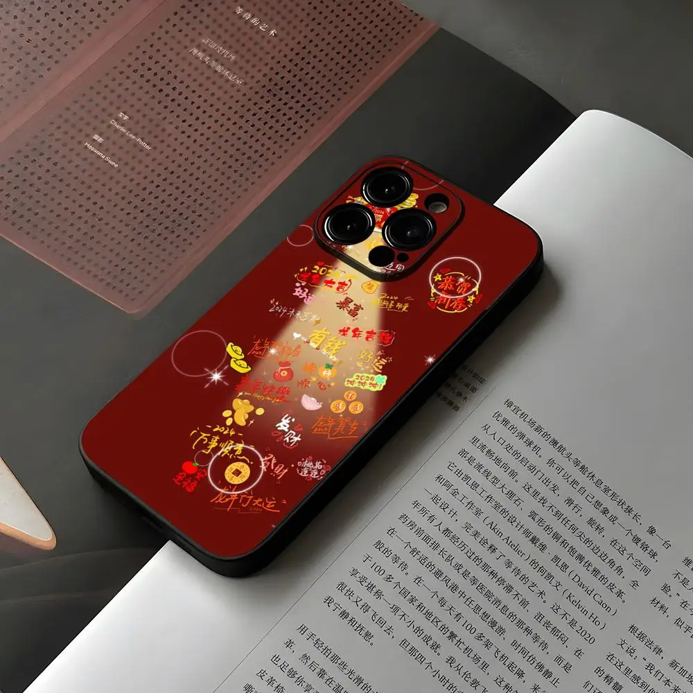 New Year 2024 Dragon Phone Case For Iphone 15 12 14 Se 2022 Pro Max 11 13 Xr X Xs Mini Plus Funda Shell Cover