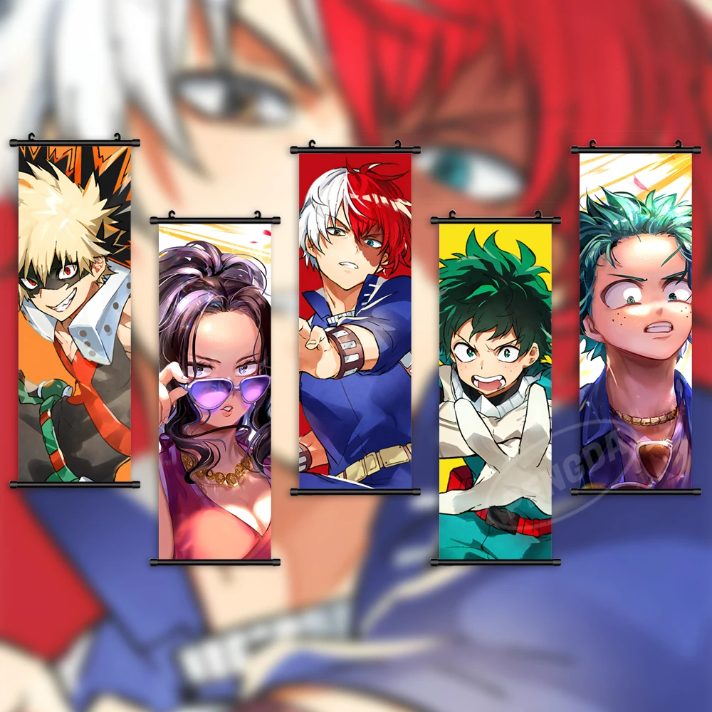 

Home Decor My Hero Academia Wall Art Midoriya Izuku Painting Hanging Anime Scrolls Tokoyami Fumikage Canvas Print Picture Poster