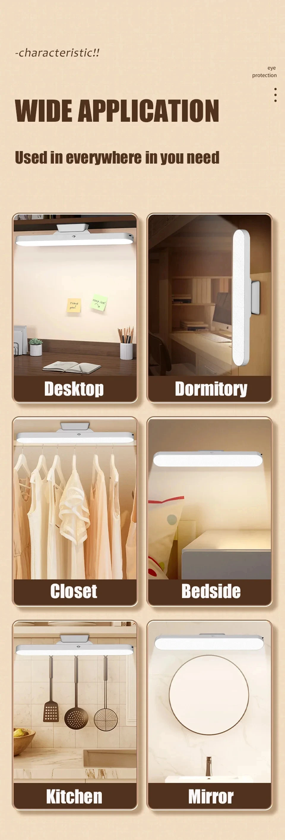 Modern LED Wall Lamp Indoor Background Decorative Lighting Desk Lamp Hanging Magnetic Remote Control Wall Light USB Rechargeable