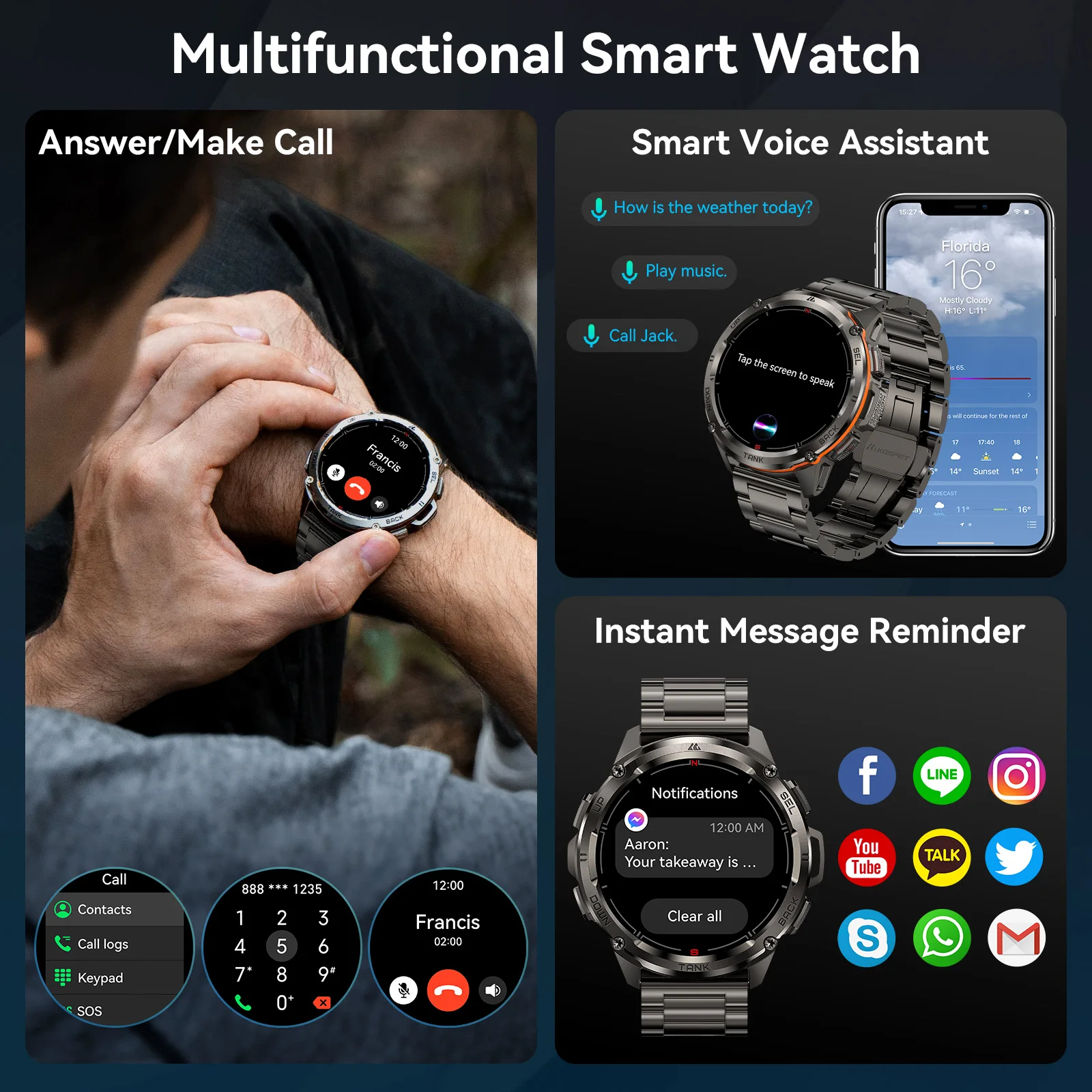 2025 Original KOSPET TANK T3 Ultra GPS Smart Watch For Men