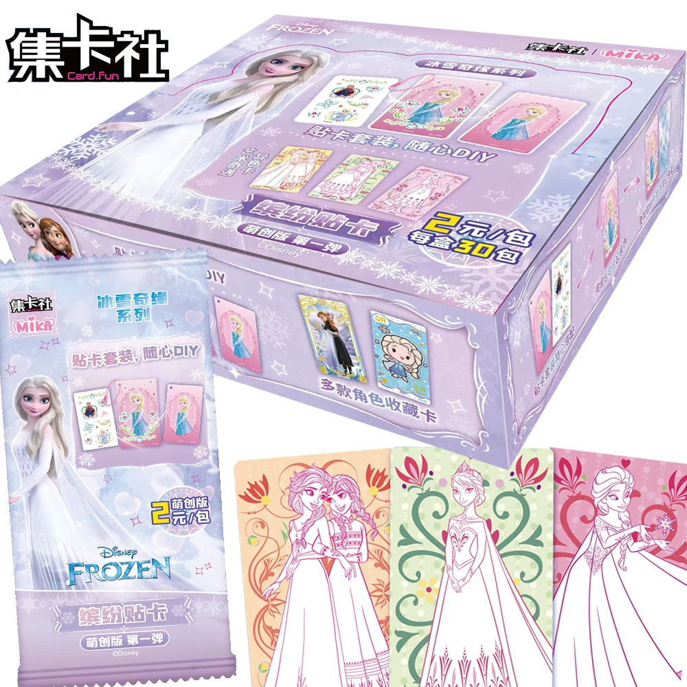 Disney Frozen Collection Card for Girls Musical Comedy Animation Brave Lovely Q-version Olaf Elsa Anna Character Card Toy Gift