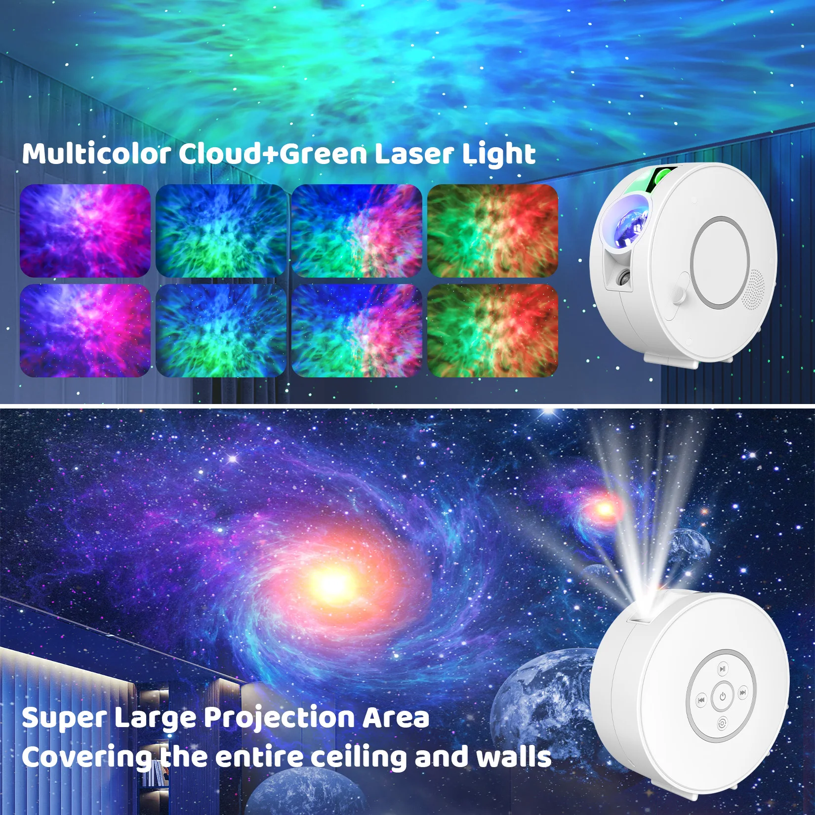 New Tuya WiFi HD Smart Galaxy Star Projector - Voice Control Via Alexa, White No
