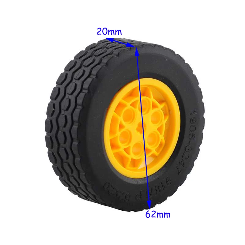 Drive Motor Motor Power Blocks Infrared Receiver Remote Control Four-wheel Drive Remote Control Car 4WD RC Car Kit 3 86652 Wheel Compatible with LEGOed Toy Robots