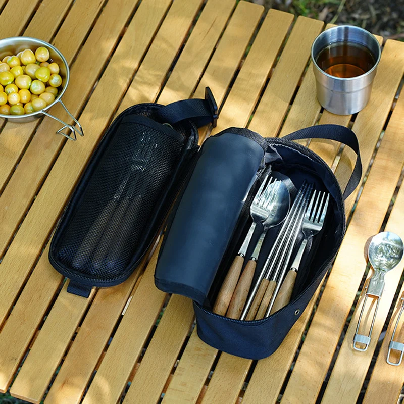 Camping Tableware Storage Bag, Outdoor Toiletries Bag, With Detachable Drain Picnic Tool Bag