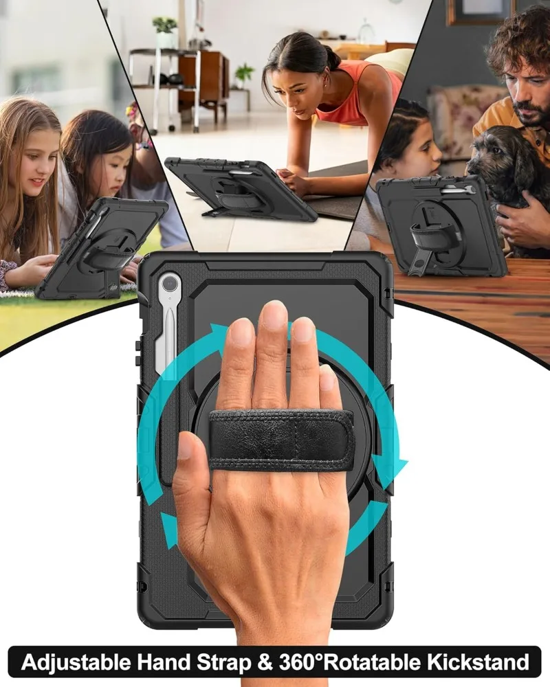 Durable Kids Tablet Case with Screen Protector and Handle Strap, Heavy Duty Cover