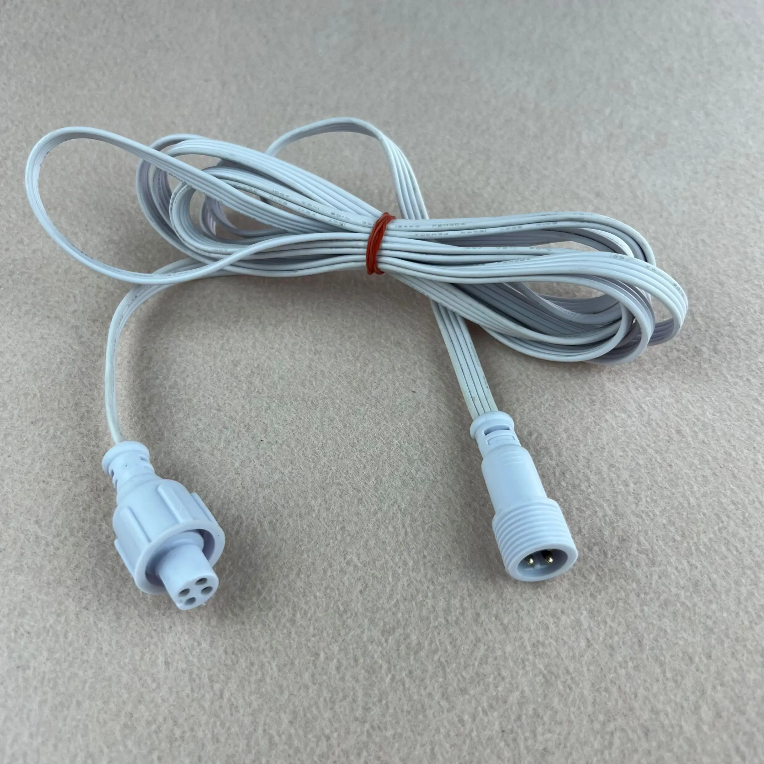 WHITE4corexConnecttypeflat18AWGwaterproofextensioncablemale