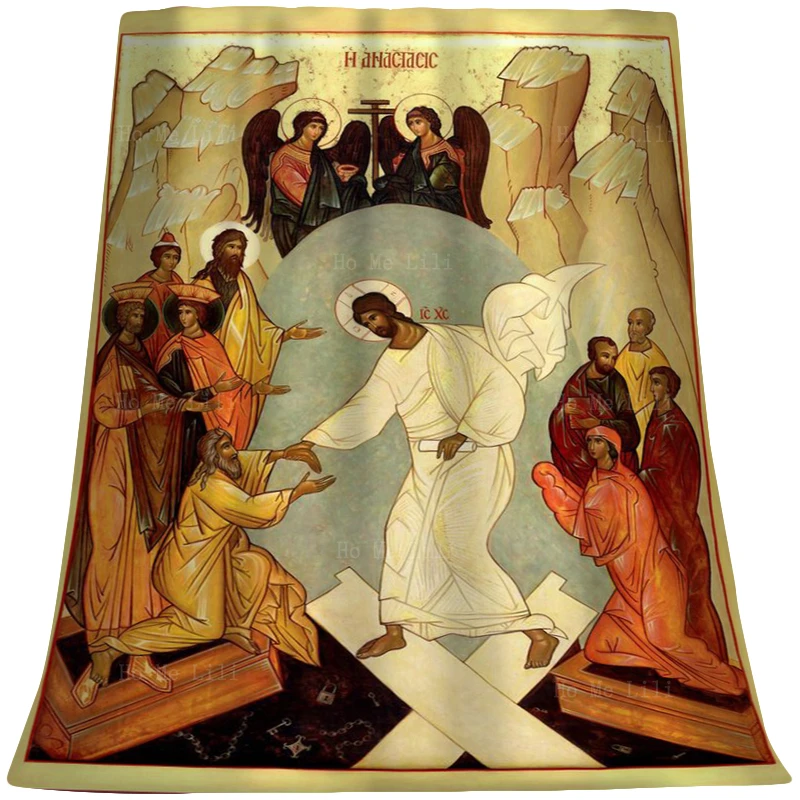 

Фланелевое Одеяло с иконами крещения Иисуса и восстановления, превращение Христа, от Ho Me Lili, для всех сезонов