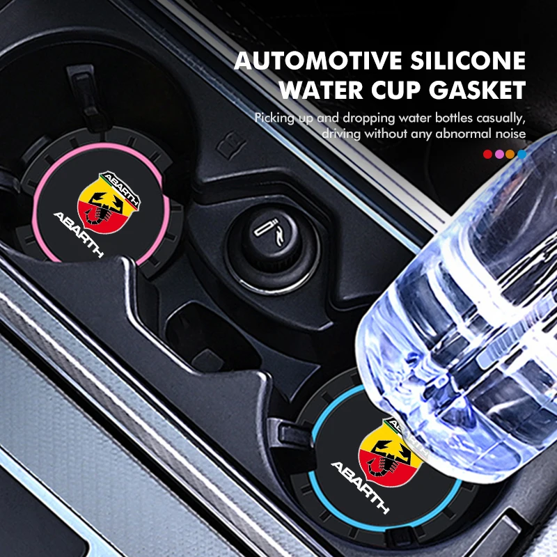 2pcs Car Silicone Coaster Water Cup Anti-slip Mat Accessories For Abarth Stilo Ducato Palio Bravo Linea Doblo 500 Grande Tipo Cup Holder Coasters Car Non Slip Mat Non Slip Mat Car Coaster Pads Silicone Anti Slip Pad Silicone Anti Skid Pad