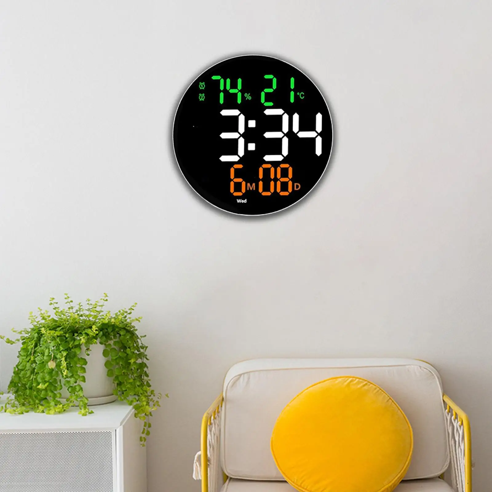 LED Clock Electronic Clock with Remote Control for Bathroom Dining Room