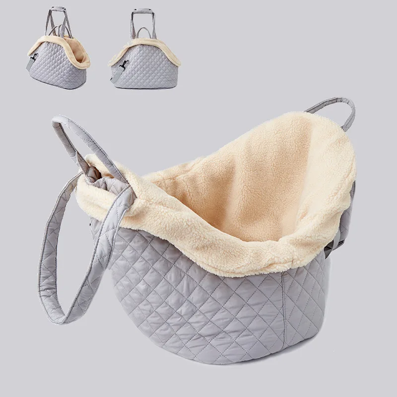 Korean Pet Handbag Shoulder Bag for Cats Autumn Winter Quilted Cotton Puppy Cat Dog Carrier Garfield Kedi masoctas Portable Bags