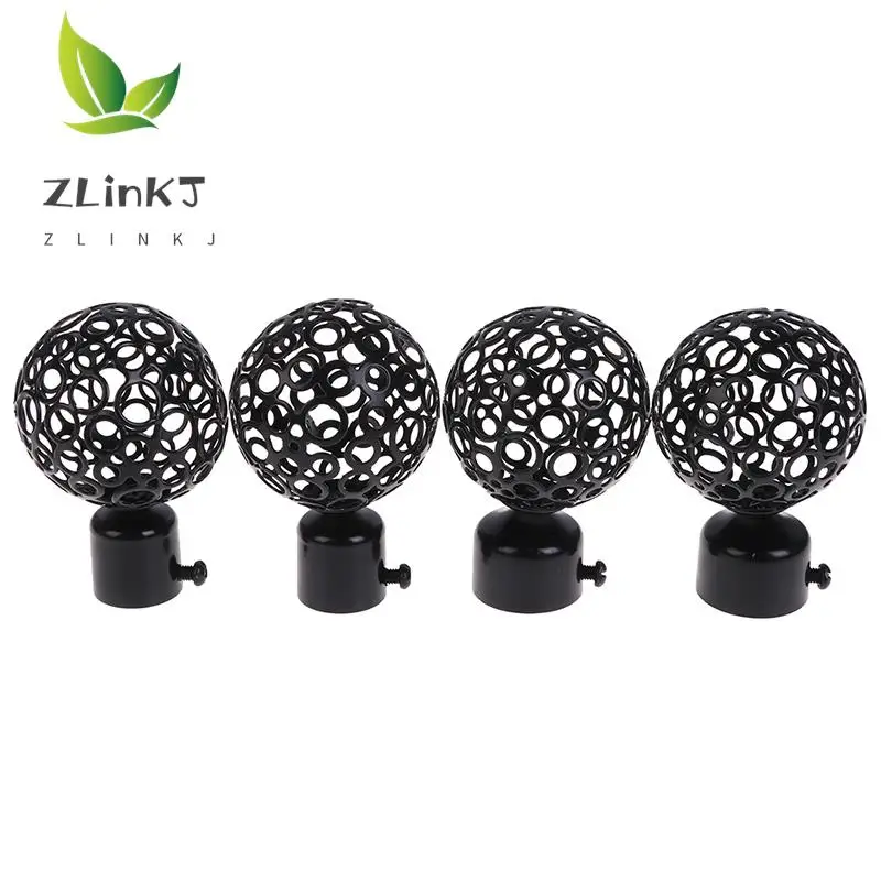 Drapery Curtain Rods 2Pcs 22mm 28mm Dia Iron Ends Caps Finials Accessories curtain rod